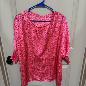Pink Leopard Print Women's Top